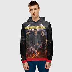 Толстовка-худи мужская Supernatural - true hunters, цвет: 3D-красный — фото 2