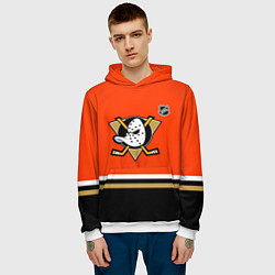 Толстовка-худи мужская Анахайм Дакс хоккей, цвет: 3D-белый — фото 2