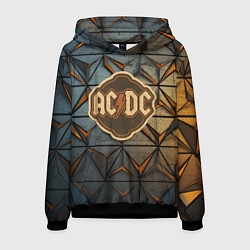 Толстовка-худи мужская ACDC винтажный логотип, цвет: 3D-черный