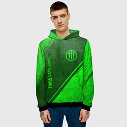 Толстовка-худи мужская Three Days Grace - green gradient вертикально, цвет: 3D-черный — фото 2