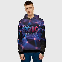 Толстовка-худи мужская ACDC лого в градиенте, цвет: 3D-черный — фото 2