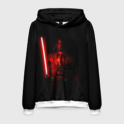 Толстовка-худи мужская Вейдер в темноте с мечом, цвет: 3D-белый