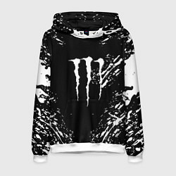 Толстовка-худи мужская Monster energy white splash, цвет: 3D-белый