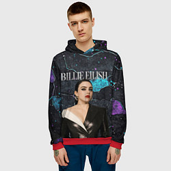 Толстовка-худи мужская Билли Айлиш в деловом костюме, цвет: 3D-красный — фото 2