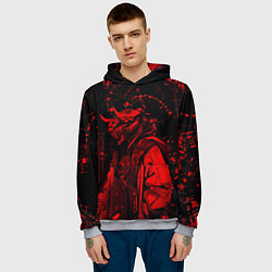 Толстовка-худи мужская Кибернетический Они, цвет: 3D-меланж — фото 2