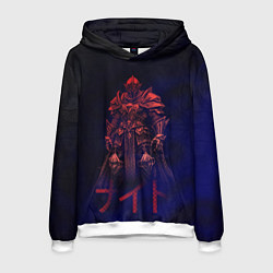 Толстовка-худи мужская Мифический воин в неоновом свете, цвет: 3D-белый
