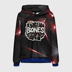 Толстовка-худи мужская Bones logo stickers, цвет: 3D-синий