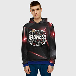 Толстовка-худи мужская Bones logo stickers, цвет: 3D-синий — фото 2