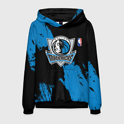 Толстовка-худи мужская Даллас Маверикс - брызги краски, цвет: 3D-черный
