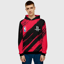 Толстовка-худи мужская Хьюстон Рокетс - цвета команды, цвет: 3D-черный — фото 2