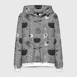 Толстовка-худи мужская Halloween grey, цвет: 3D-белый