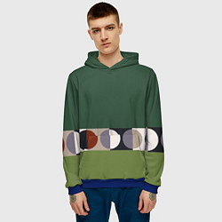 Толстовка-худи мужская Луна Малевича сосновый зеленый, цвет: 3D-синий — фото 2
