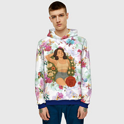 Толстовка-худи мужская Lana Del Rey в полевых цветах, цвет: 3D-синий — фото 2
