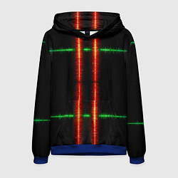 Толстовка-худи мужская Color black green red lines, цвет: 3D-синий