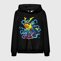 Толстовка-худи мужская Электрическая уточка самурай, цвет: 3D-черный