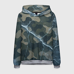 Толстовка-худи мужская Ледяной камуфляж, цвет: 3D-меланж