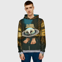 Толстовка-худи мужская La Vaca Saturno Saturnita мем, цвет: 3D-меланж — фото 2