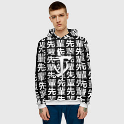 Толстовка-худи мужская Doom logo japan, цвет: 3D-белый — фото 2