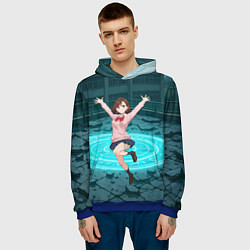 Толстовка-худи мужская Радостная Сиратори Айра в прыжке, цвет: 3D-синий — фото 2