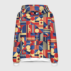 Толстовка-худи мужская Геометрический карнавал, цвет: 3D-белый