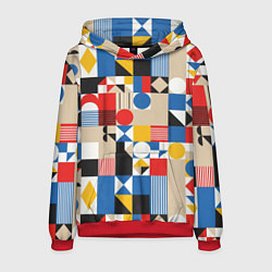 Толстовка-худи мужская Геометрический балаган, цвет: 3D-красный