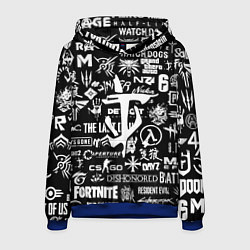 Толстовка-худи мужская Doom логотипы всех игр, цвет: 3D-синий