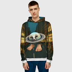 Толстовка-худи мужская Ла Вака Сатурно Сатурнита мем, цвет: 3D-белый — фото 2