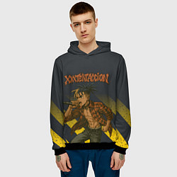 Толстовка-худи мужская XXXTentacion с микрофоном в аниме стиле, цвет: 3D-черный — фото 2