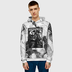 Толстовка-худи мужская XXXTentacion облокотился об зеркало, цвет: 3D-белый — фото 2