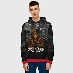 Толстовка-худи мужская XXXTentacion со скрещенными руками, цвет: 3D-красный — фото 2