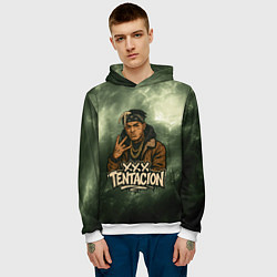 Толстовка-худи мужская XXXTentacion anime, цвет: 3D-белый — фото 2