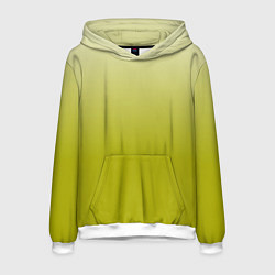 Толстовка-худи мужская Градиент лаймовый, цвет: 3D-белый