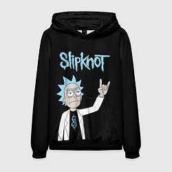 Толстовка-худи мужская Slipknot и Рик Санчес из Рик и Морти, цвет: 3D-черный