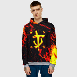 Толстовка-худи мужская Doom огненные искры, цвет: 3D-меланж — фото 2