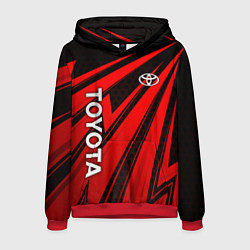 Толстовка-худи мужская Тойота - красные полосы, цвет: 3D-красный