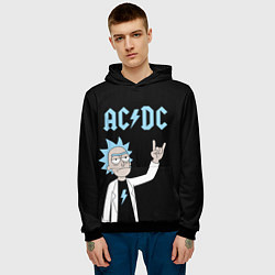 Толстовка-худи мужская ACDC и Рик Санчес из Рик и Морти, цвет: 3D-черный — фото 2