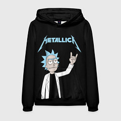 Толстовка-худи мужская Metallica и Рик рокер из Рик и Морти, цвет: 3D-черный
