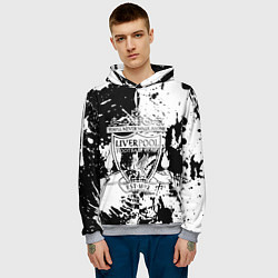 Толстовка-худи мужская Liverpool краски текстура, цвет: 3D-меланж — фото 2