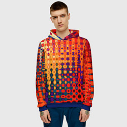 Толстовка-худи мужская Красно-жёлтый абстракция, цвет: 3D-синий — фото 2