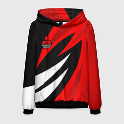 Толстовка-худи мужская Митсубиси - красный спорт, цвет: 3D-черный