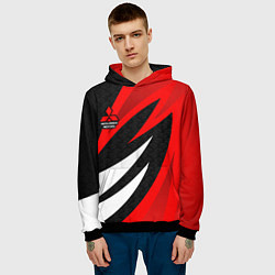 Толстовка-худи мужская Митсубиси - красный спорт, цвет: 3D-черный — фото 2
