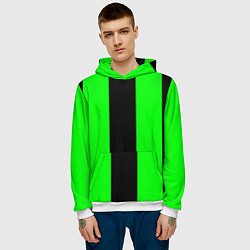 Толстовка-худи мужская Color black green, цвет: 3D-белый — фото 2