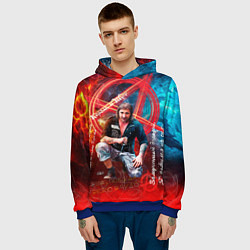 Толстовка-худи мужская Король и Шут - всегда с нами, цвет: 3D-синий — фото 2