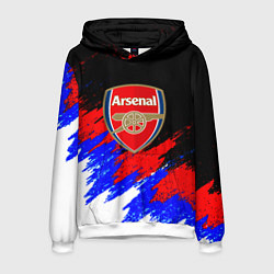 Толстовка-худи мужская Арсенал краски триколор, цвет: 3D-белый
