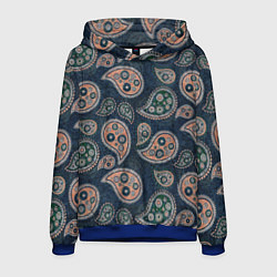 Толстовка-худи мужская Индийский деним, цвет: 3D-синий