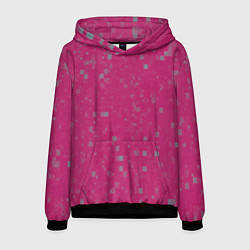 Толстовка-худи мужская Color pink brown squares, цвет: 3D-черный