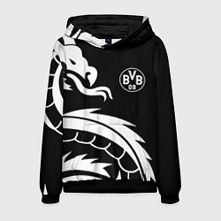 Толстовка-худи мужская Borussia дракон белый, цвет: 3D-черный