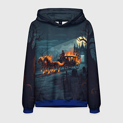 Толстовка-худи мужская Призраки в горящей конной повозке, цвет: 3D-синий