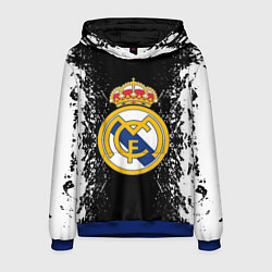 Толстовка-худи мужская Реал Мадрид текстура краски, цвет: 3D-синий