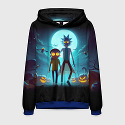 Толстовка-худи мужская Рик и Морти в ночь на хэллоуин, цвет: 3D-синий